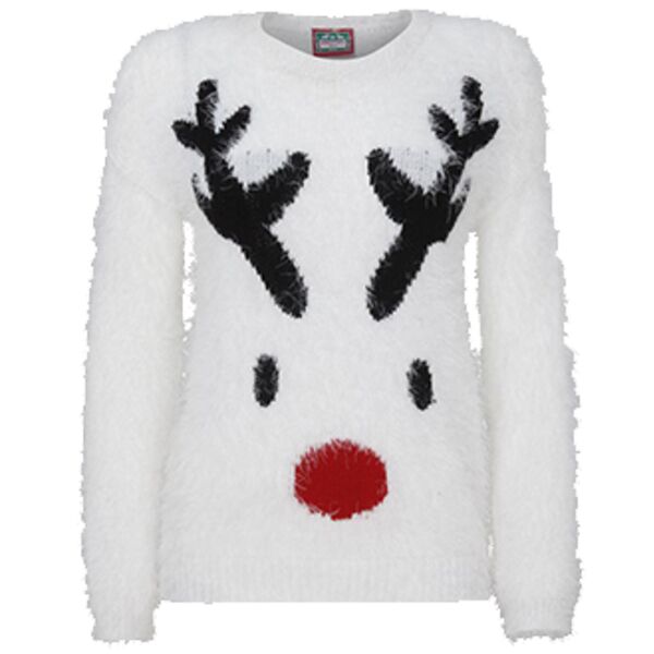 Soft Yarn Reindeer Womens Christmas Jumper - Elite Custom Clothing Thumbnail